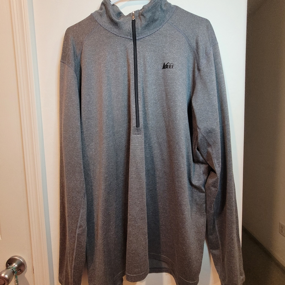 REI Gray Zip Up Sweater Knit